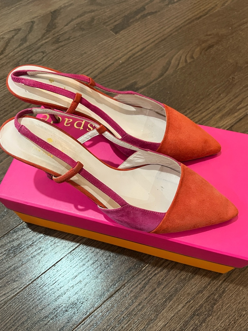 Kate spade suede color-block sandals 8.5